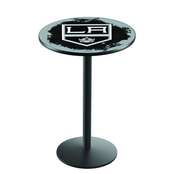 Holland Bar Stool Co 42" Blk Wrinkle Los Angeles Kings Pub Table L214B4228LAKing - main